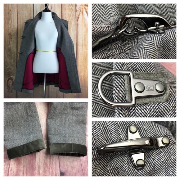 ⭐️FAY Virginia Gray Wool Blend Coat size Small - Picture 5 of 12